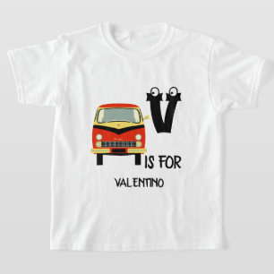 Custom monogram V is for Van truck vehicle T-Shirt
