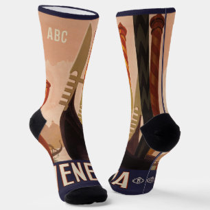 Custom monogram Venezia (Venice) Socks