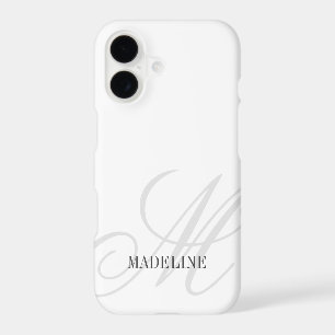 Custom monogram watermark logo chic white