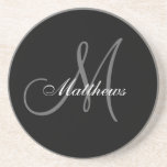 Custom Monogram Wedding Anniversary Coaster<br><div class="desc">Monogram Wedding Anniversary Coasters. Monogram Logo Design by Elke Clarke © 2008,  2009,  2010. Customise with your last name and monogram using the prompts or select "customise it" to have more editing options.</div>