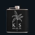 Custom Monogram Wedding Logo Palm Tree Tote Bag Fl Hip Flask<br><div class="desc">Custom Monogram Wedding Logo Palm Tree Tote Bag,  Save The Date</div>