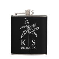 Custom Monogram Wedding Logo Palm Tree Tote Bag Fl