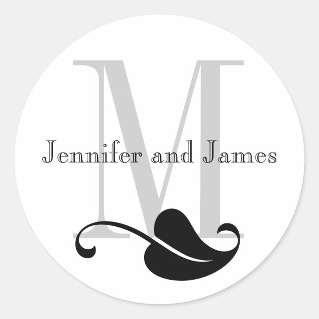 Custom Monogram Wedding Logo Stickers (Front)