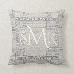 Custom Monogram Wedding Pilow Cushion
