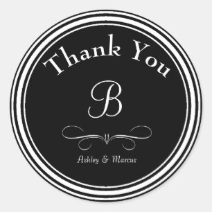 Custom Monogram Wedding Round Sticker