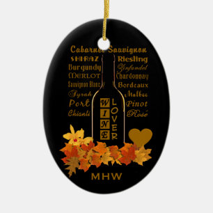 Custom Monogram Wine Lover ornament