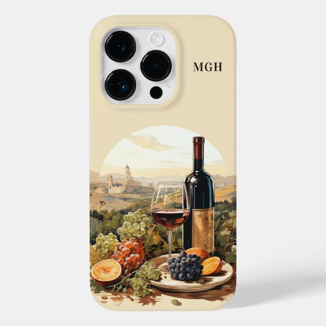 Custom Monogram Wine Lover's Case-Mate iPhone Case (Back)