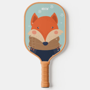 Custom monogram Winter Fox Pickleball Paddle