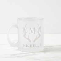 Custom Monogram with Black White Deer Antler