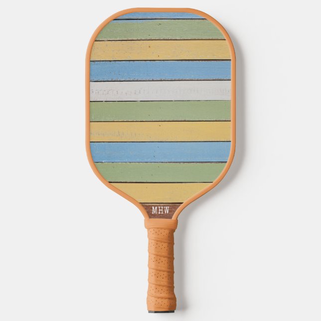 Custom Monogram Wood Planks Pickleball Paddle (Front)