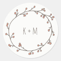 Custom Monogram Wreath of Berries