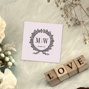 Custom Monogram Wreath Rubber Stamp
