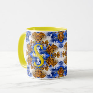 Custom Monogram Your Initial Name Colourful Art Mug