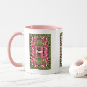 Custom Monogram Your Initial Name Dogwood Art Mug