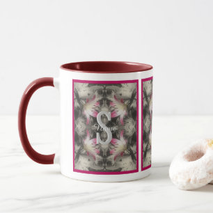 Custom Monogram Your Initial Name Lilies Mug