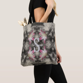 Custom Monogram Your Initial Name Lilies Tote Bag