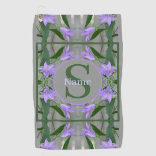 Custom Monogram Your Initial Name Lily Flowers Golf Towel