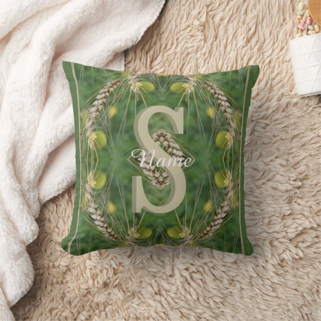 Custom Monogram Your Initial Name Nature Art Cushion (Blanket)