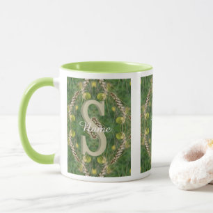 Custom Monogram Your Initial Name Nature Art Mug