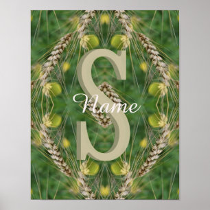 Custom Monogram Your Initial Name Nature Poster