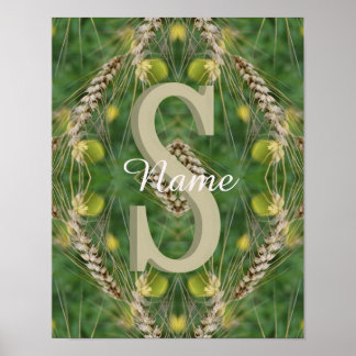 Custom Monogram Your Initial Name Nature Poster