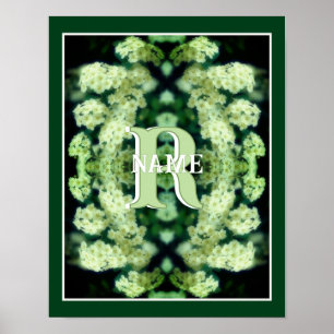 Custom Monogram Your Initial Name Wild Roses Poster