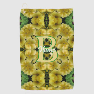 Custom Monogram Your Initial Primrose Flower Art Golf Towel