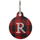 Custom Monogramed Cunningham Plaid Dog Tag