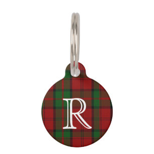 Custom Monogramed Dunbar Plaid Dog Tag
