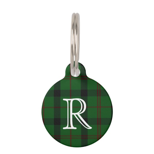 Custom Monogramed Kincaid Plaid Dog Tag (Front)