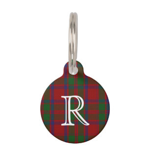 Custom Monogramed MacIntosh Plaid Dog Tag
