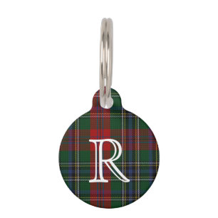 Custom Monogramed MacLean Plaid Dog Tag