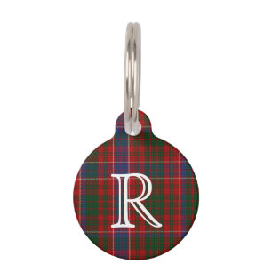 Custom Monogramed MacRae Plaid Dog Tag