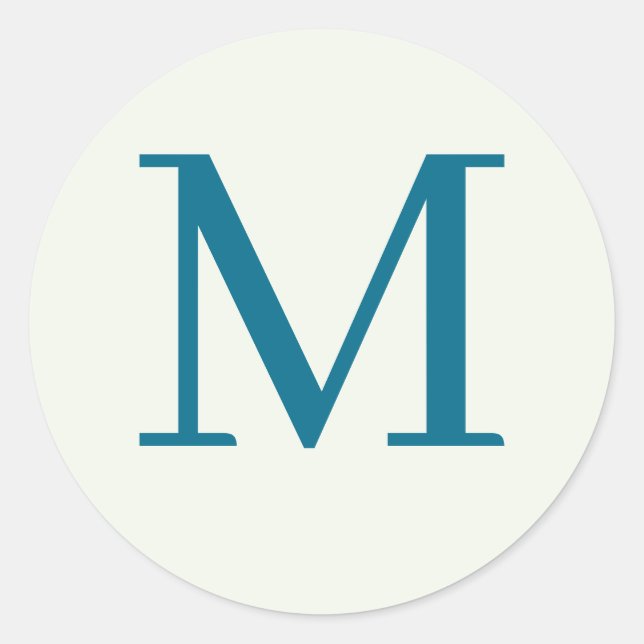 Custom monogrammed classic round sticker (Front)