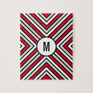 Custom Monogrammed Difficult Geometric Jigsaw Puzzle
