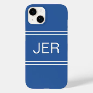 Custom Monogrammed Initials Modern Blue Template Case-Mate iPhone 14 Case