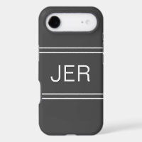 Custom Monogrammed Initials Modern Grey Template