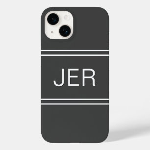 Custom Monogrammed Initials Modern Grey Template Case-Mate iPhone 14 Case