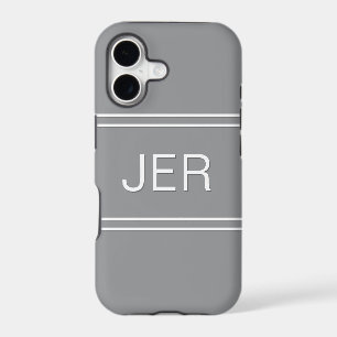 Custom Monogrammed Initials Modern Ultimate Grey