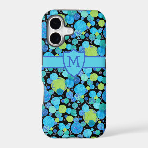 Custom Monogrammed iPhone 5 Case Quirky Blue Moons