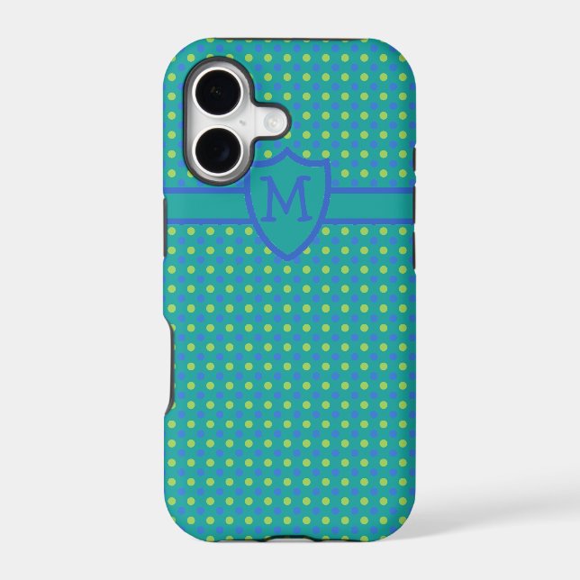 Custom Monogrammed iPhone 5s Case Green: Polka Dot (Back)