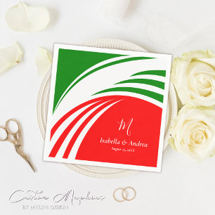 Custom Monogrammed Italian Flag Napkin