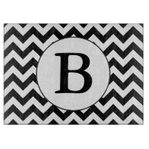 Custom Monogrammed Large Black Chevron Design