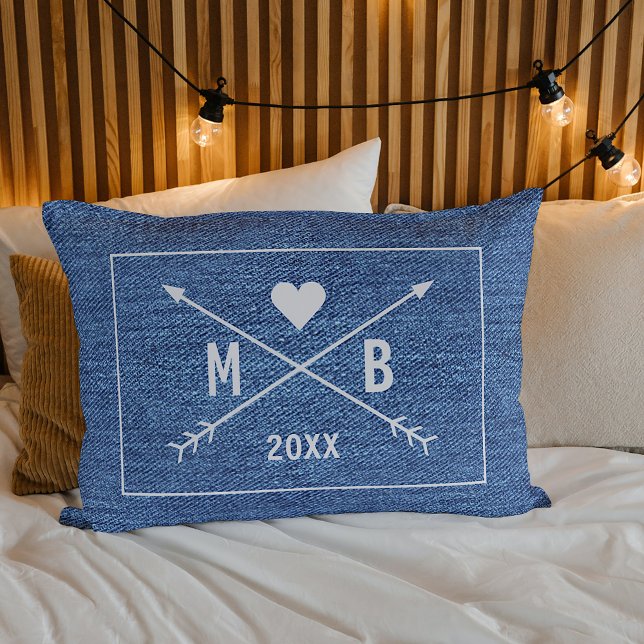 Custom Monogrammed Love Heart Arrows 2025 Lumbar Cushion (Creator Uploaded)
