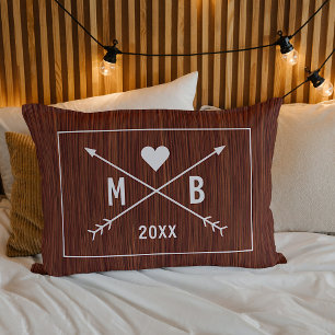Custom Monogrammed Love Heart Arrows 2025 Lumbar Cushion