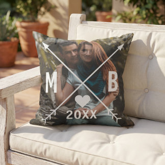 Custom Monogrammed Love Heart Arrows 2026 Cushion
