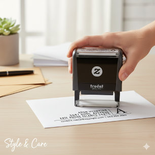 Custom Monogrammed Name Address Stylish Self-inking Stamp