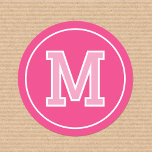 Custom Monogrammed Retro Bold Pink Classic Round Sticker<br><div class="desc">Create your own monogrammed stickers with this simple and stylish design. These circular stickers are personalised with the recipient's first name initial in classic block-style lettering. You can also customise the 'background' colour by using the 'Edit using design tool' feature. Monogram stickers make a wonderful addition to your gift wrap,...</div>
