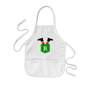 Custom Monogrammed Santa in Pocket Christmas Apron