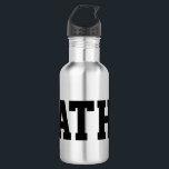 Custom monogrammed stainless steel water bottle<br><div class="desc">Custom monogrammed stainless steel water bottle in many colours. Great for sports teams and outdoor activities. PErsonalize with your own name initials or slogan in big letters. Cool sporty college typography.</div>
